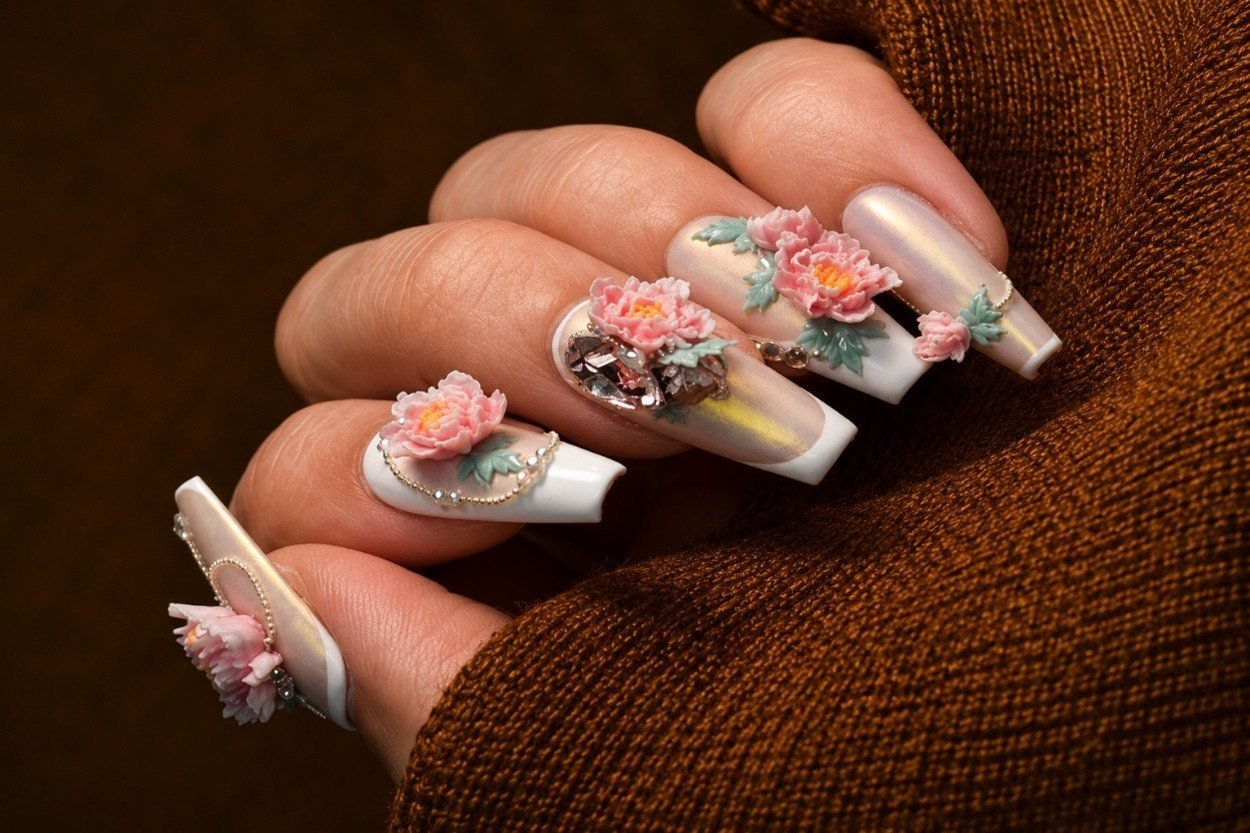 3D Blooming Flower Nail Ideas